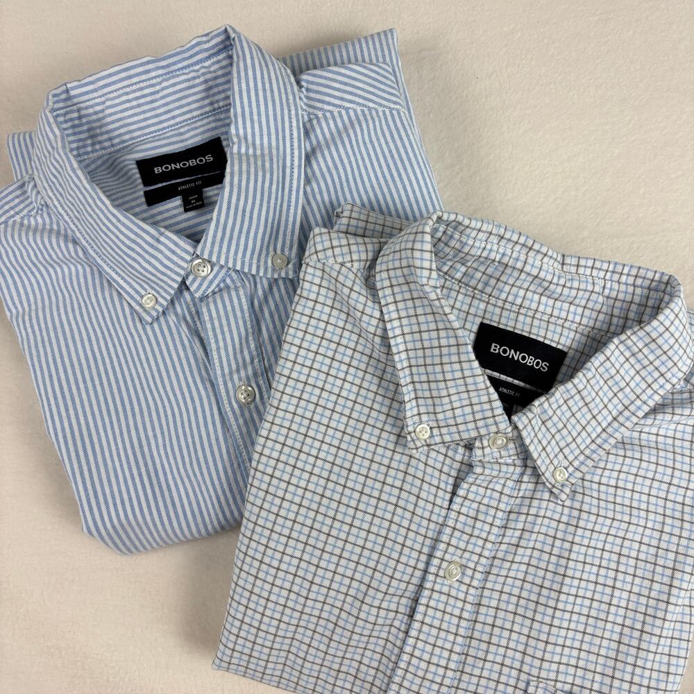 Bonobos Men's Long XL Athletic Fit Long Sleeve Button Down 100% Cotton Shirts